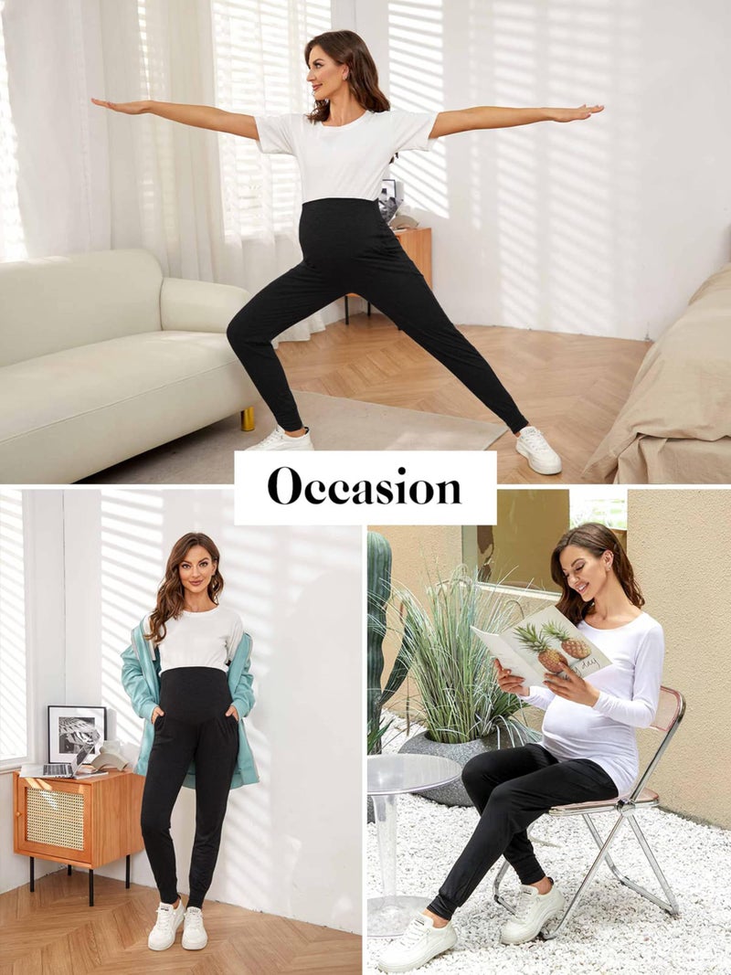 Liu & Qu Maternity Women's Casual Pants Stretchy Comfortable Lounge Pants - Image 3